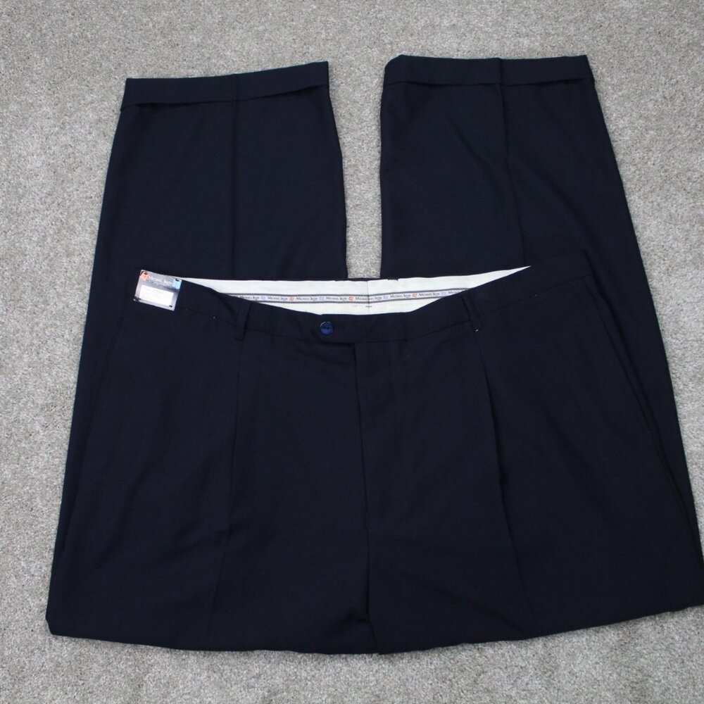 Michael Irvin Playmaker Pants NWT Mens 46 Blue Pleated‎ Rayon/Poly w/ 31" inseam